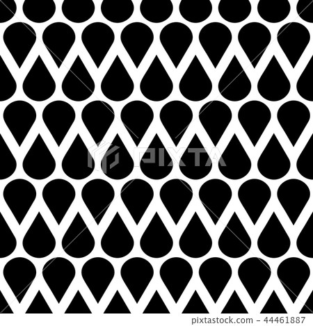 Vector falling water drops seamless background in black and white Vector falling water drops seamless background in black and white 44461887