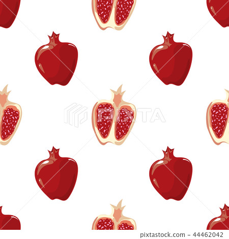 Red vector pomegranate seamless background 44462042