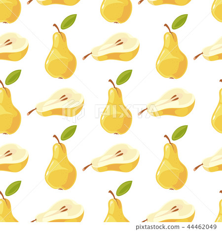 Vector pears and slices seamless pattern Vector pears and slices seamless pattern 44462049