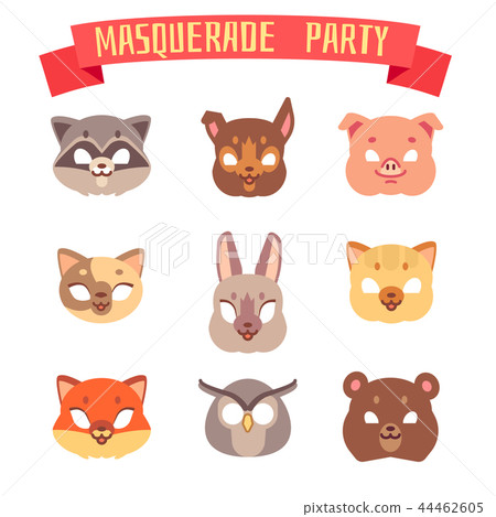 Animals party masks vector set 44462605