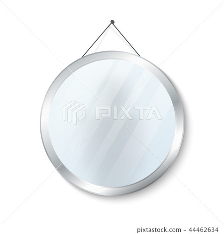 Round mirror with steel frame vector illustration 44462634