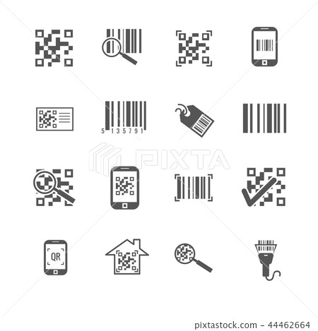 Scan bar and qr code vector icons - Stock Illustration [44462664] - PIXTA