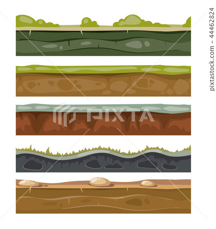 Seamless grounds soil and grass for ui game... - Stock Illustration ...