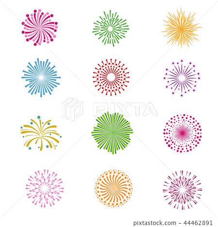Color holiday party festival firework vector icons 44462891
