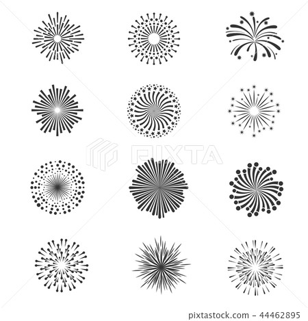 Festive fireworks, star explosion vector collection 44462895