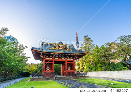 東京Shiba Koen周圍的風景與清楚的秋天 44462997