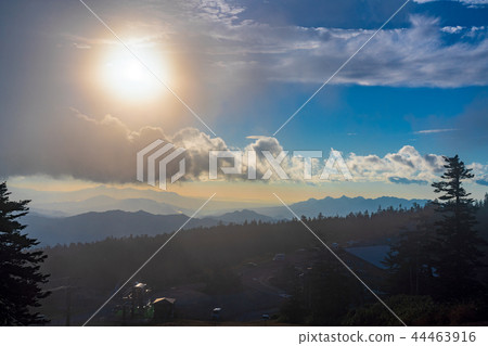 (Nagano Prefecture Gunma Prefecture) The dawn of Shiga Kogen Shibutouki ski resort (Nagano Prefecture Gunma Prefecture) The dawn of Shiga Kogen Shibutouki ski resort 44463916