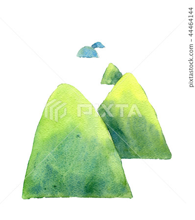 Hills with grass isolated on white. Watercolor Hills with grass isolated on white. Watercolor 44464144