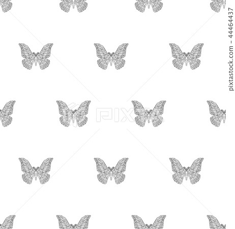 Japanese silk moth vector seamless pattern. Japanese silk moth vector seamless pattern. 44464437