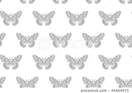 Hyalophora cecropia, moth vector seamless pattern  44464455