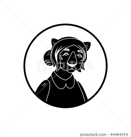 Vector tigress character . Icon. 44464554