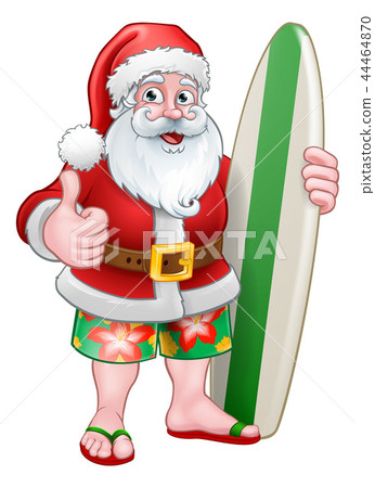 Christmas Santa Claus Surf Cartoon