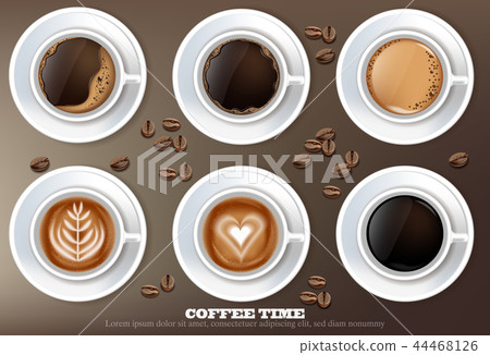 Coffee cup set collection Vector realistic Coffee cup set collection Vector realistic 44468126