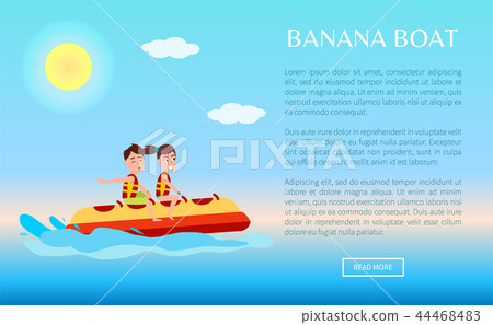 Banana Boat Web Poster with Text, Summer Sport 44468483