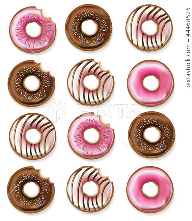 Donuts Vector realistic. 3d detailed desserts Donuts Vector realistic. 3d detailed desserts 44468525
