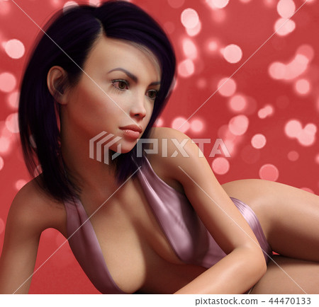 Recumbent woman in swimsuit 44470133