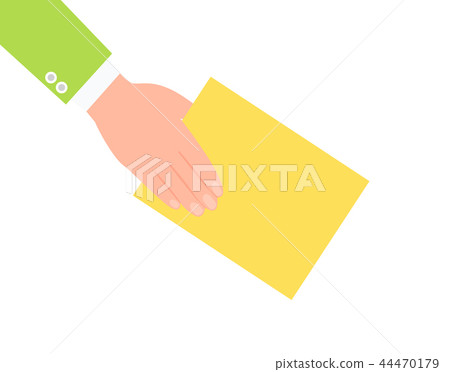 Human Hand and Yellow Paper Vector Illustration Human Hand and Yellow Paper Vector Illustration 44470179