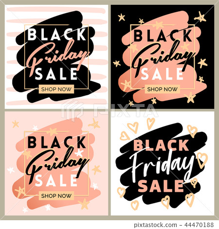 Black friday sale inscription invitation banner set Black friday sale inscription invitation banner set 44470188