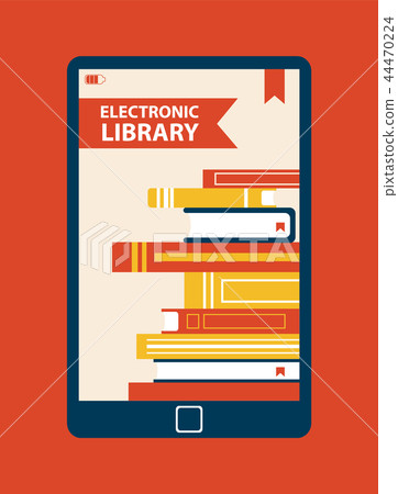 Electronic Library Device Vector Illustration 44470224