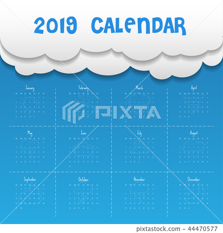 2019 Modern calendar template .Vector/illustration 2019 Modern calendar template .Vector/illustration 44470577