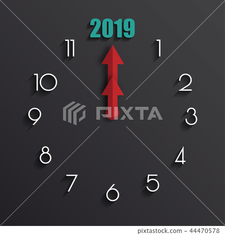 Happy new 2019 year. Greetings card. Happy new 2019 year. Greetings card. 44470578