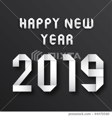 Happy new 2019 year. Greetings card. Happy new 2019 year. Greetings card. 44470580