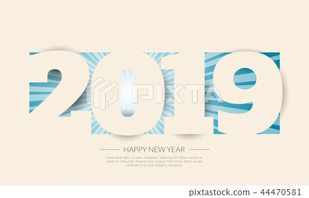 Happy new 2019 year. Greetings card. Happy new 2019 year. Greetings card. 44470581