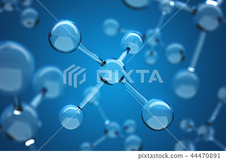 Glass Molecule Blue Science Background Glass Molecule Blue Science Background 44470891