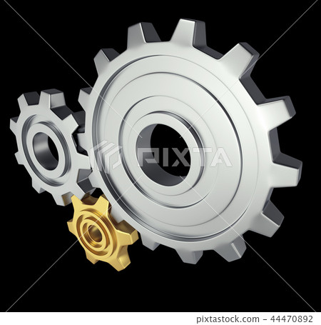 Two Big Gears Wheels with Gold One 44470892