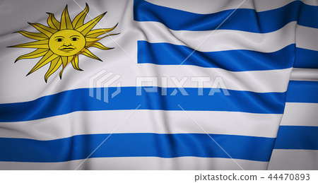 Uruguay National Flag 3D Background Uruguay National Flag 3D Background 44470893