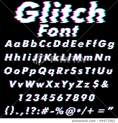 Glitch Style Alphabet Set 44471062