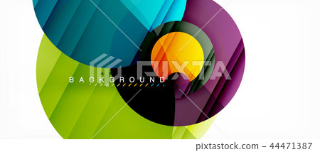 Glossy colorful circles abstract background, modern geometric design 44471387