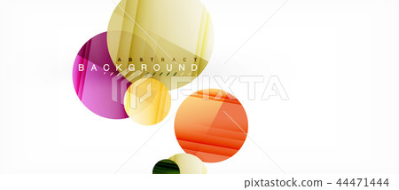 Glossy colorful circles abstract background, modern geometric design 44471444