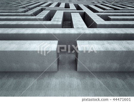 Big Concrete Labyrinth Concept Background. Big Concrete Labyrinth Concept Background. 44471601