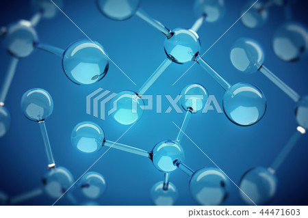 Glass Molecule Blue Science Background 44471603