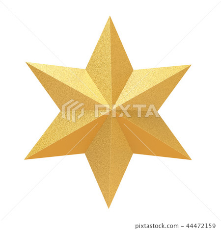 Gold Star Decoration Isolated on White Background - Stock Illustration ...