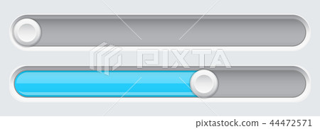 Slider buttons. Blue 3d bar on gray UI background Slider buttons. Blue 3d bar on gray UI background 44472571