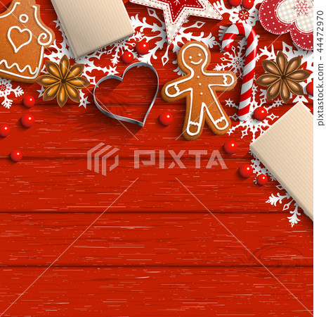 Christmas background with gingerbread Christmas background with gingerbread 44472970