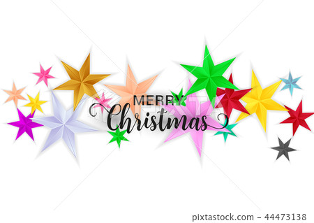 Merry Christmas typography. Christmas vector card 44473138