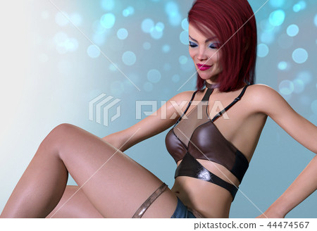 Pretty woman in casual clothes 44474567