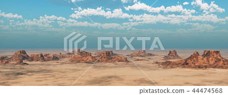 Desert landscape with mountains 44474568