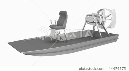 Airboat isolated on white background Airboat isolated on white background 44474575