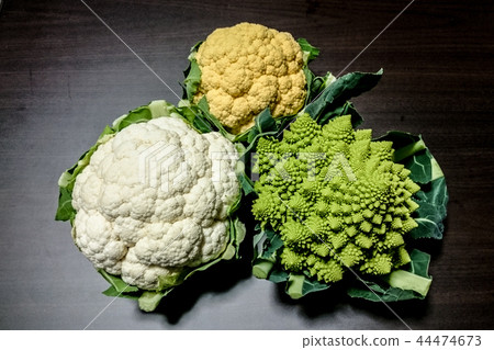Romanesco和兩種顏色的花椰菜 44474673