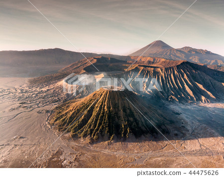 Aerial view Mount an active volcano Bromo Aerial view Mount an active volcano Bromo 44475626