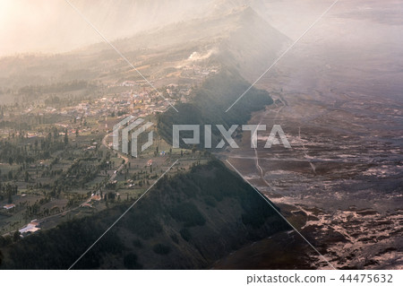 Cemoro Lawang village on mountain cliff Cemoro Lawang village on mountain cliff 44475632