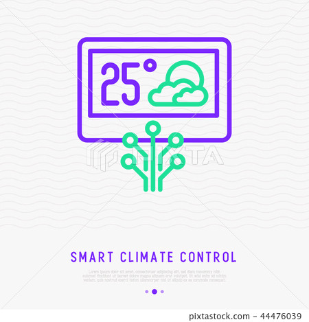 Smart climate control thin line icon Smart climate control thin line icon 44476039