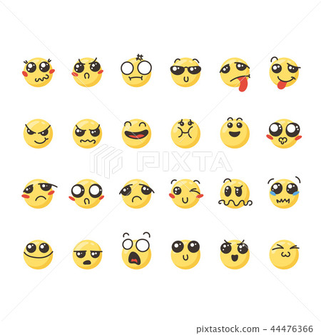 Set of cute lovely kawaii emoticon. Set of cute lovely kawaii emoticon. 44476366