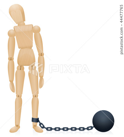 Prisoner Iron Ball And Chain Wooden Figure Prisoner Iron Ball And Chain Wooden Figure 44477765