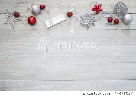 Christmas flat lay decor on wood Christmas flat lay decor on wood 44478037