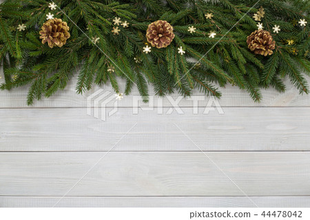 Christmas flat lay decor on wood Christmas flat lay decor on wood 44478042